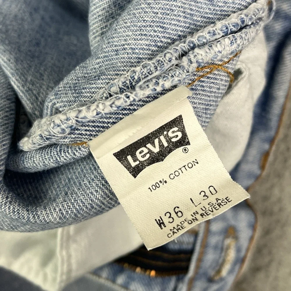 Vintage 90s Levi's 550xx Jeans Denim Men's‎ 36x30 Light Wash USA Made Zip
